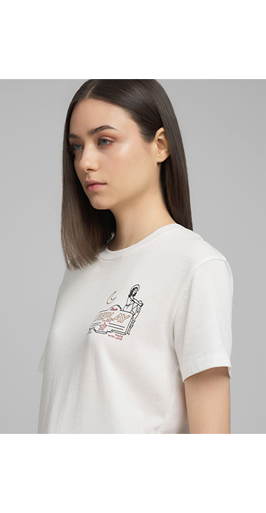 グラフィックプリントクルーネックTシャツ 詳細画像